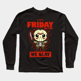 Cute Kawaii Funny Slay Slasher Cartoon Meme Long Sleeve T-Shirt